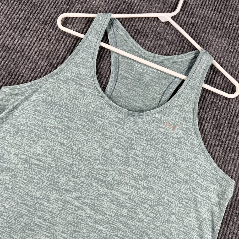 Under Armour Tank Top Shirt Womens XL Extra Large Green Sleeveless Heat Gear